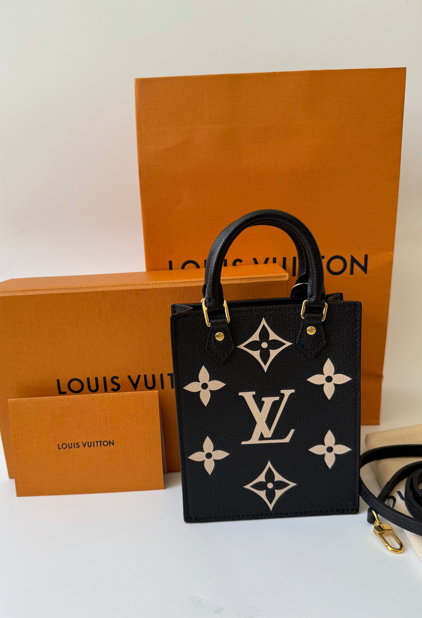 Louis Vutton Petition Sac Plat in Bicolor black & beige