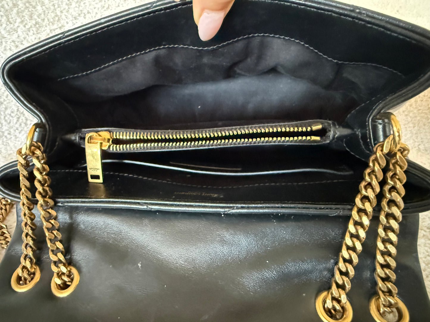 Saint Laurent Loulou small black lambskin bag