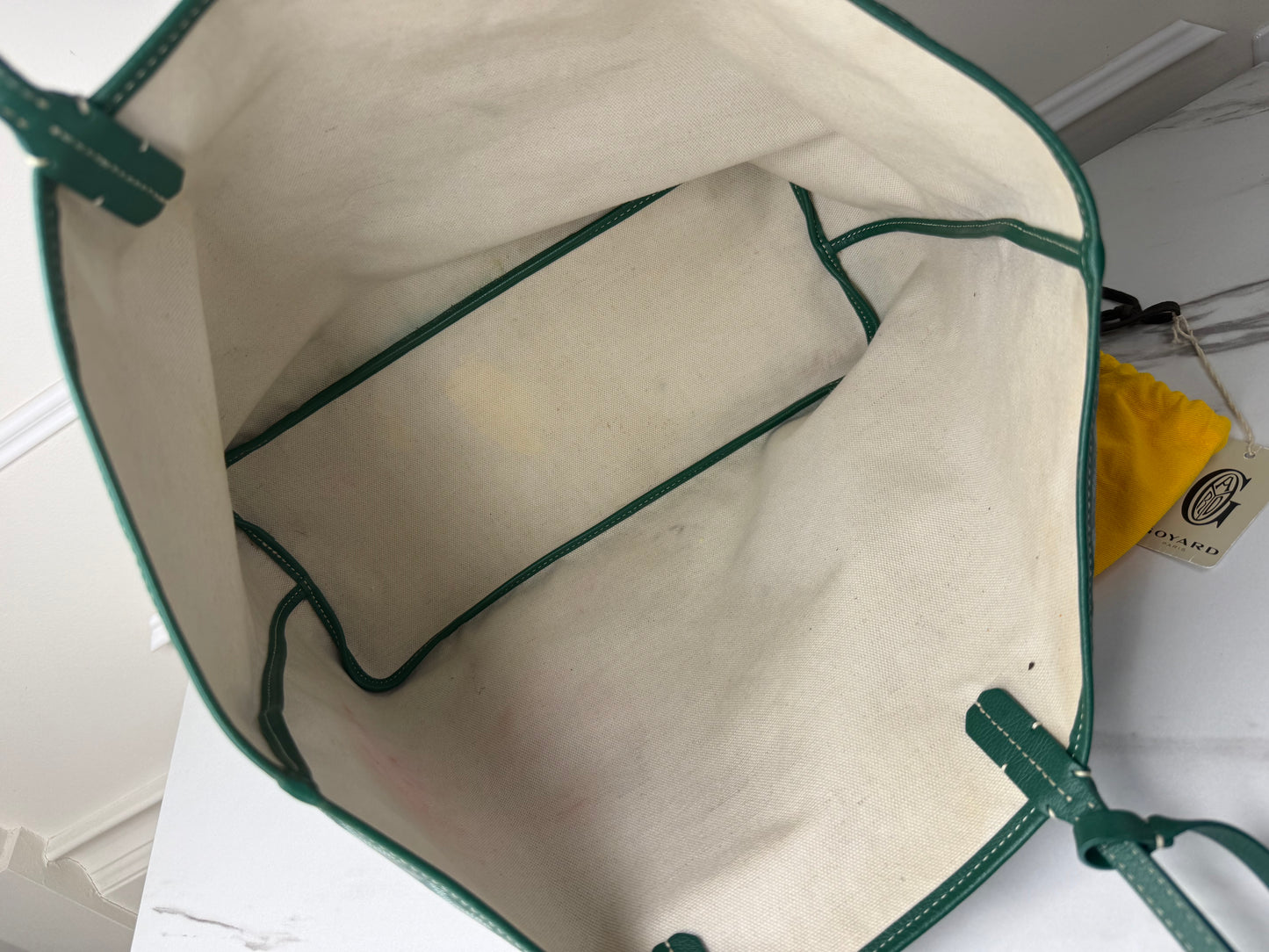Goyard Saint Louis PM tote bag in green Goyardine coated canvas