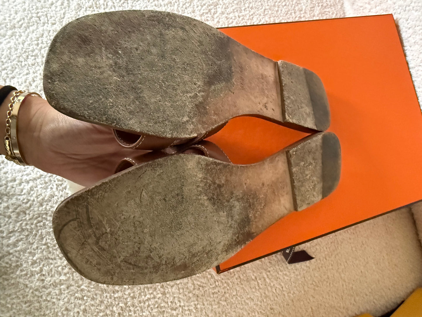 Hermes’ Oran sandals gold size 38