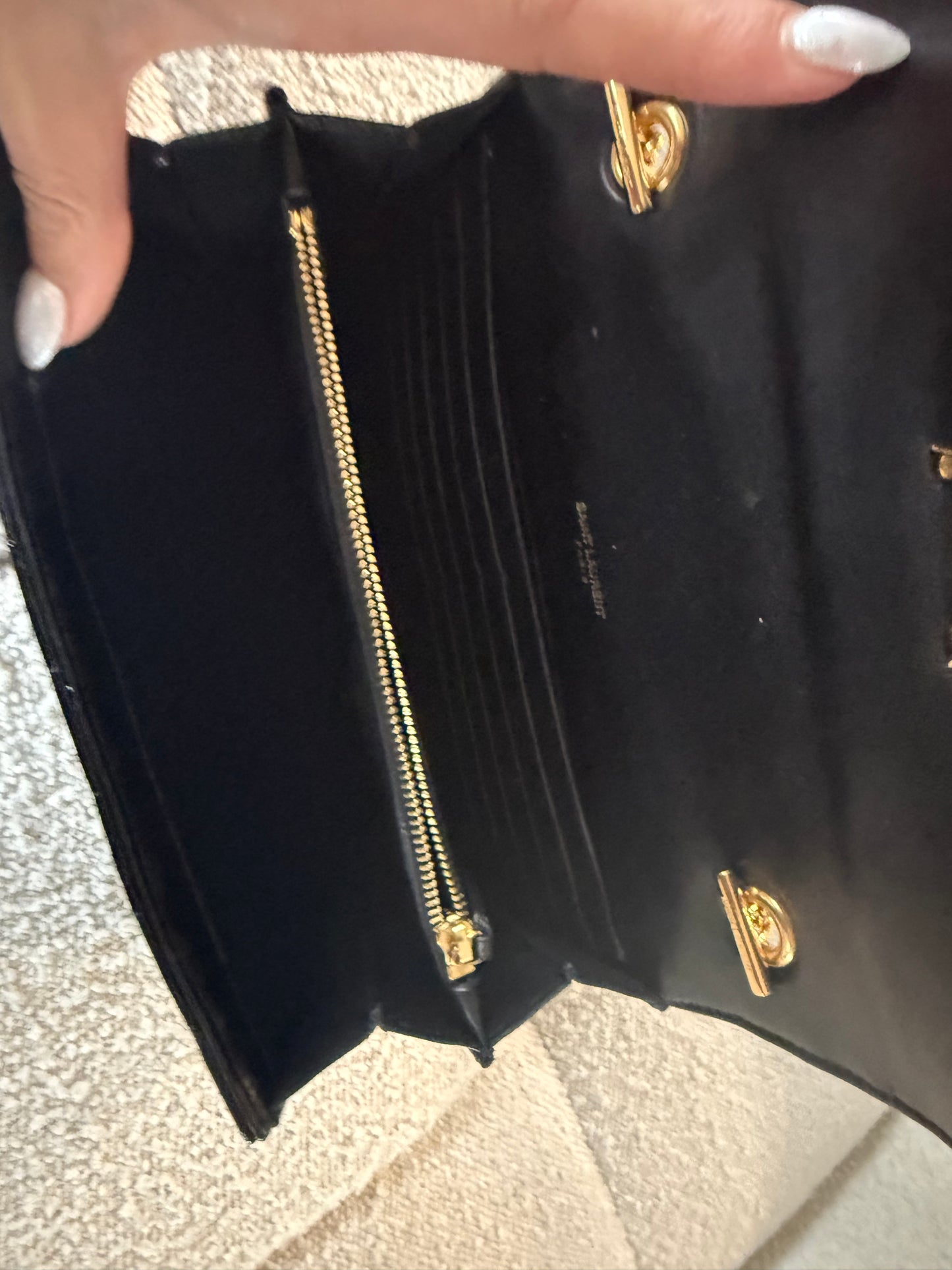 Saint Laurent Small Vicky Quilted Patent