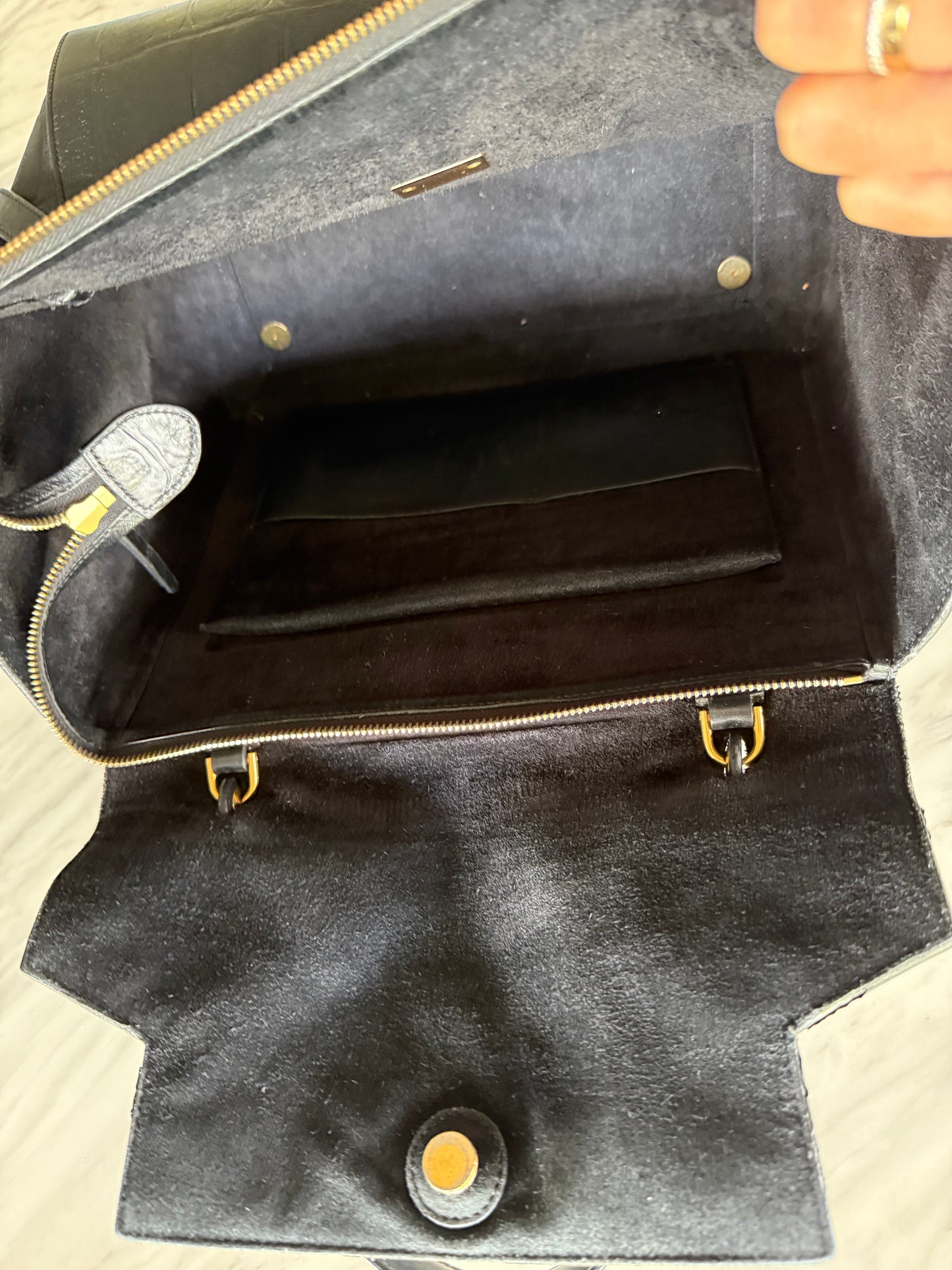 Celine croc embossed leather belt bag