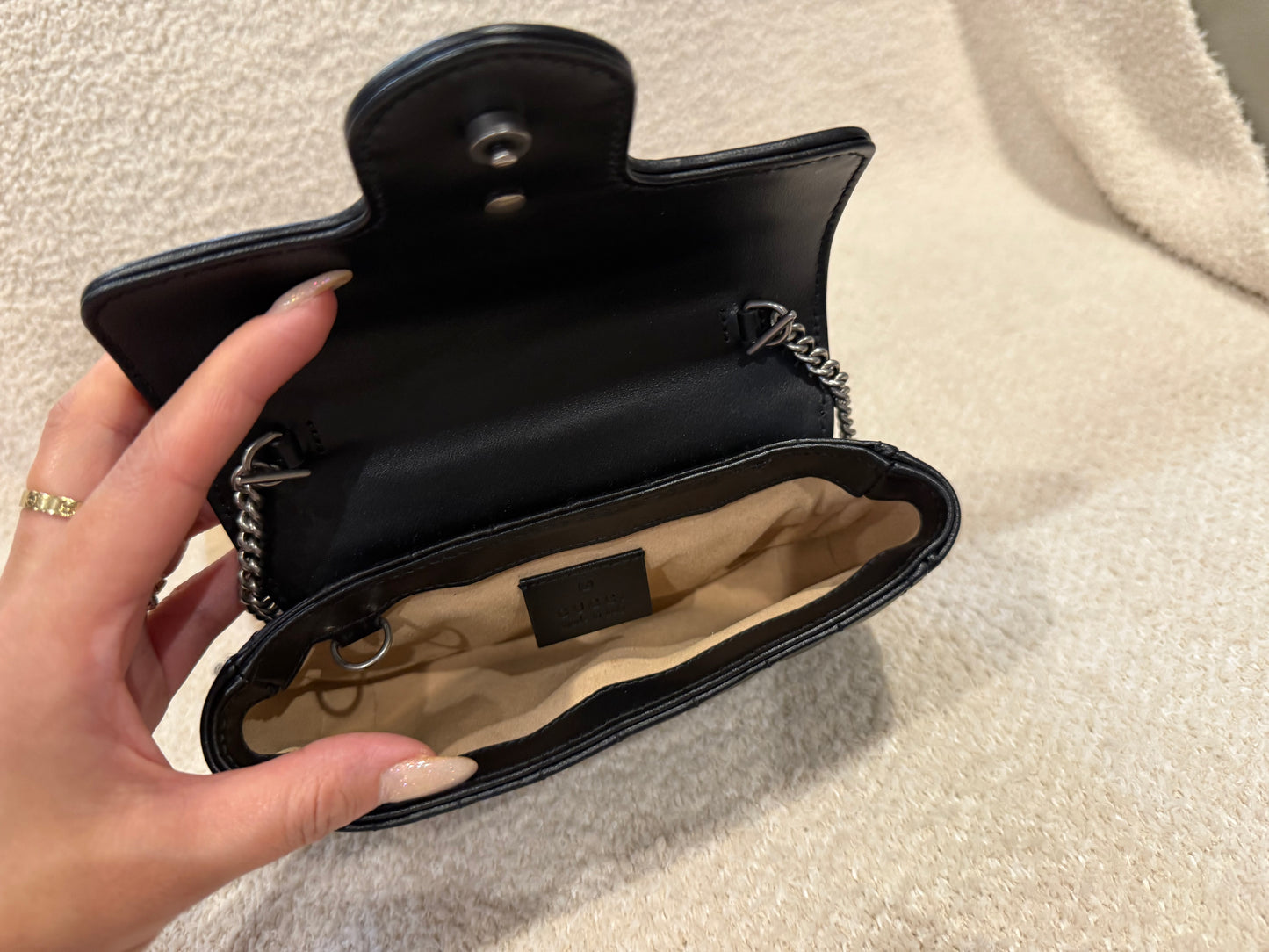 Black Gucci GG Marmont Super Mini bag