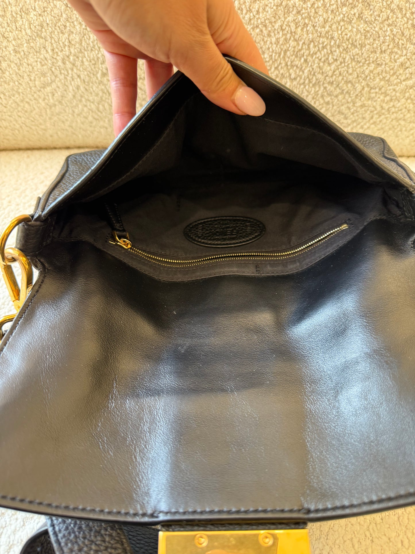 Fendi Baguette black leather bag