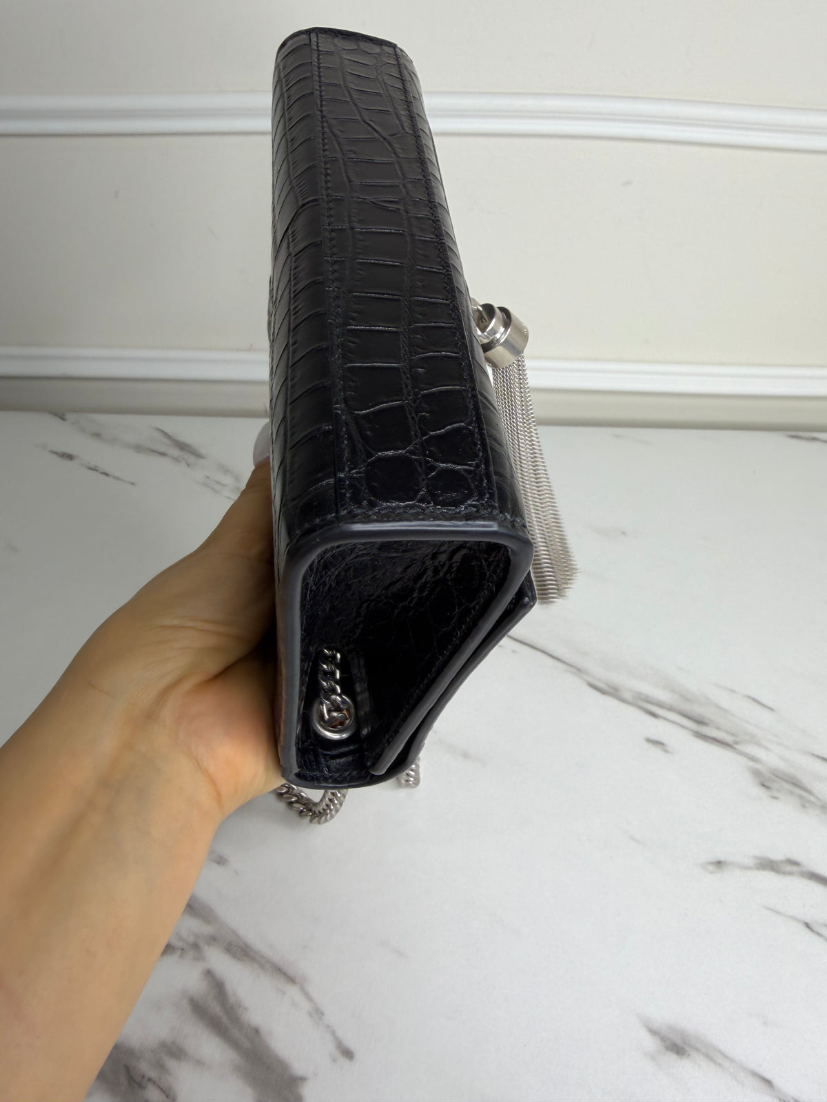 Saint Laurent Croc Kate tassel bag,