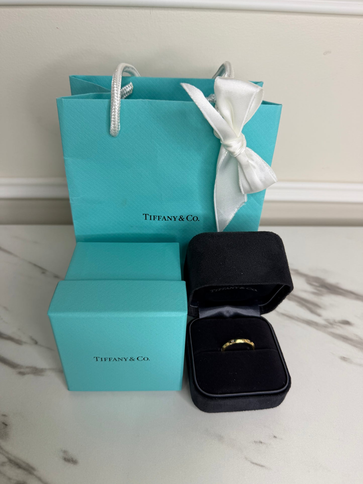 Tiffany & Co 18k True Band with Dimond