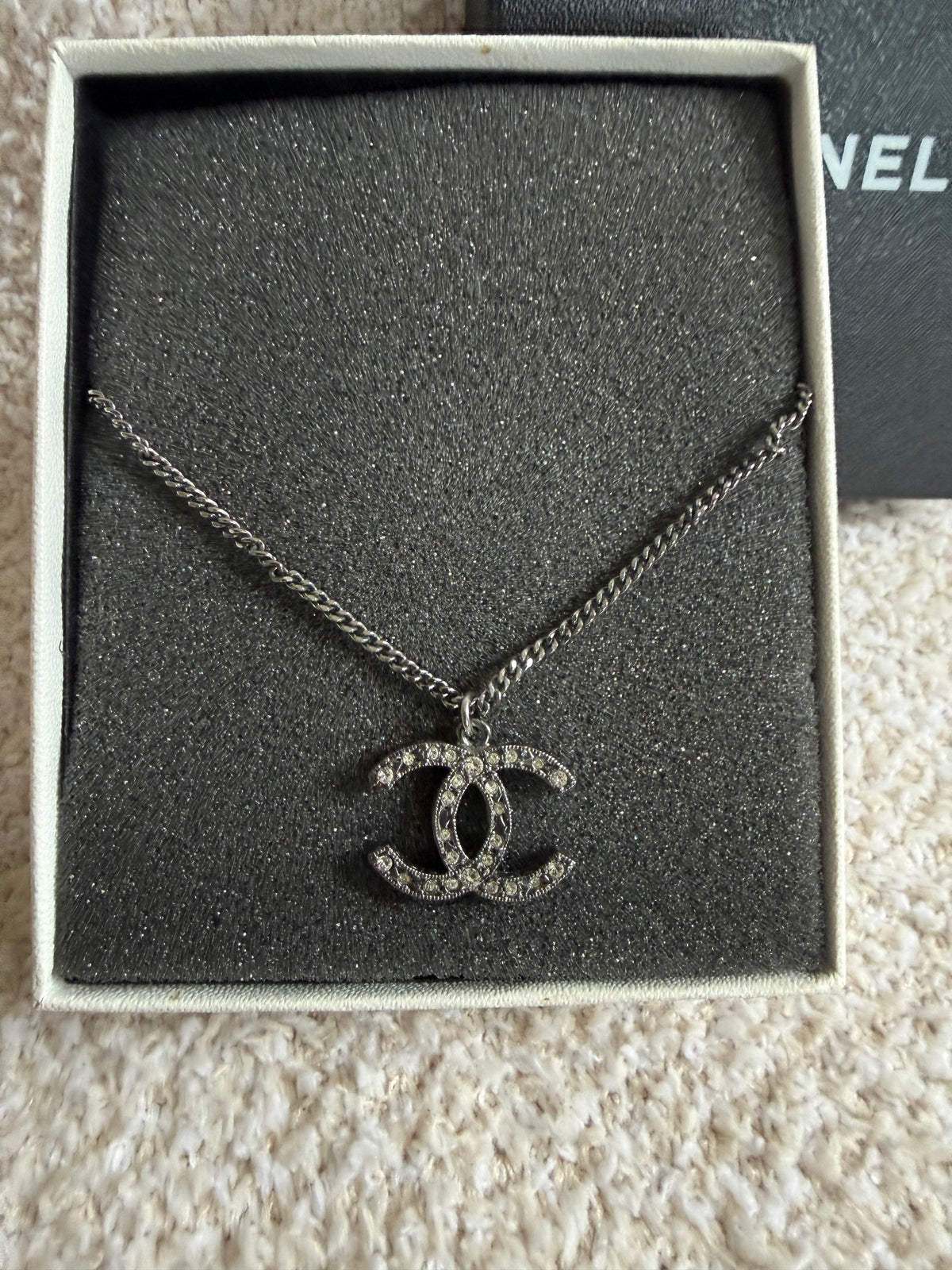 Chanel CC Logo silver tone Necklace