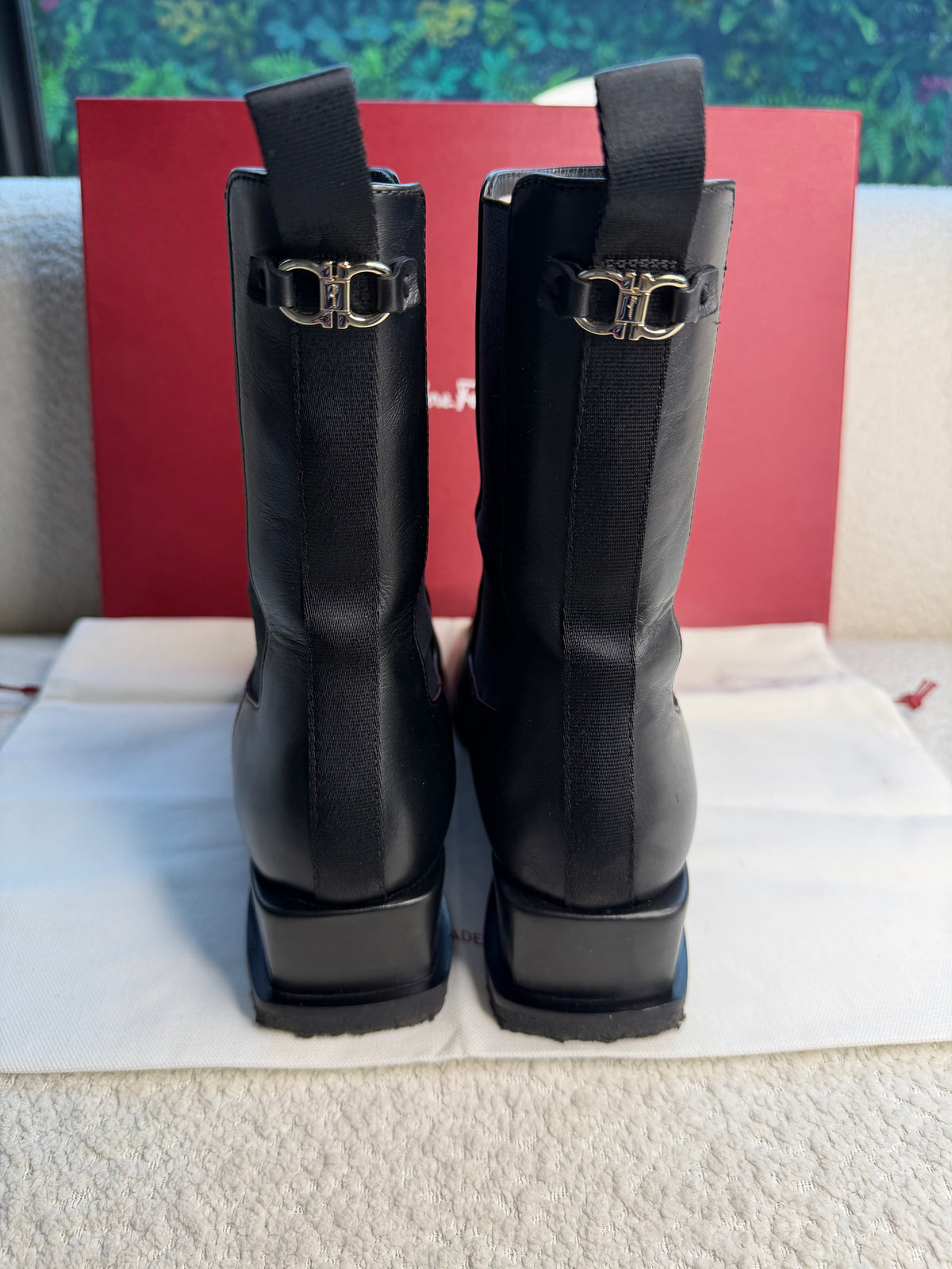 Salvador Ferragamo Low Wedge Boots