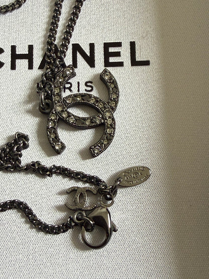 Chanel CC Logo silver tone Necklace