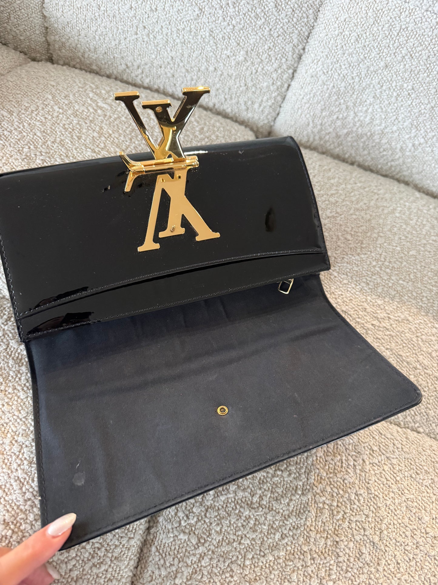 Louis Vuitton Black Vernis Patent Leather Clutch