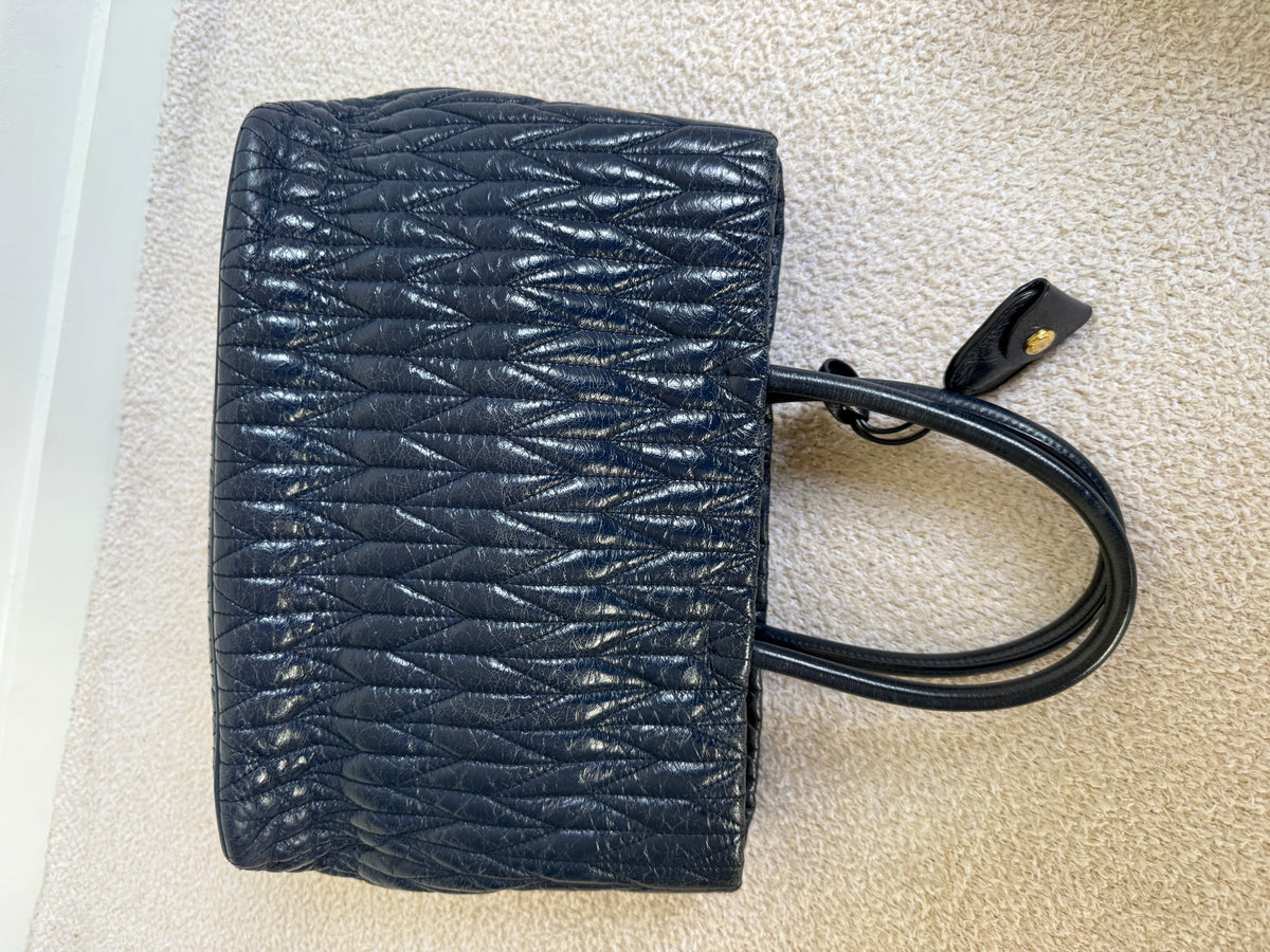 Miu Miu Matelassé Leather Tote Bag