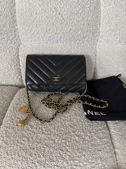 Chanel Wallet On Chain Black with GHW