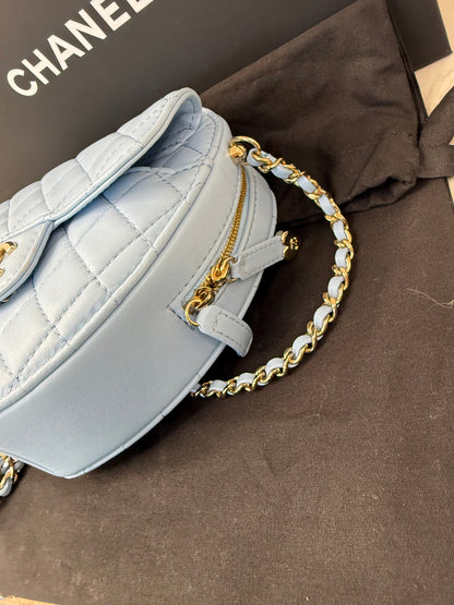 Lambskin Chanel quilted Love heart bag