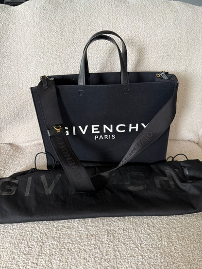 Givenchy black canvas G tote bag
