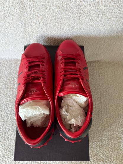 Valentino Garavani Open Low 'Logo Print - Red' leather sneakers size 44