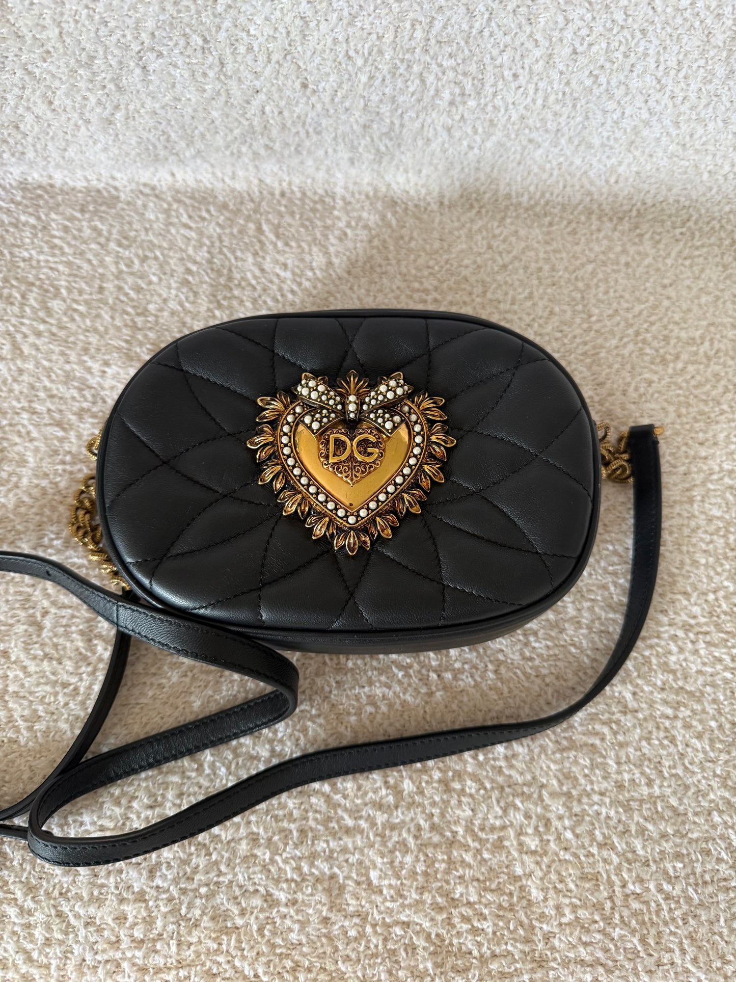 Dolce & Gabbana Devotion quilted nappa leather camera bag