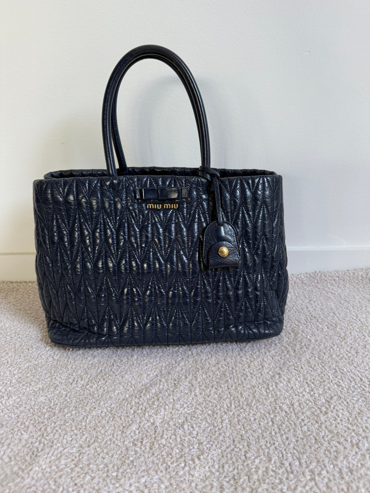 Miu Miu Matelassé Leather Tote Bag