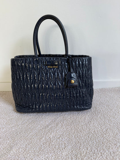 Miu Miu Matelassé Leather Tote Bag