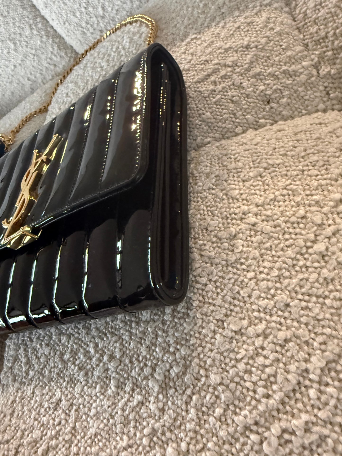 Saint Laurent Small Vicky Quilted Patent