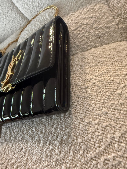 Saint Laurent Small Vicky Quilted Patent