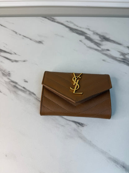 Saint Laurent Cassandre Matelassé small envelope wallet
