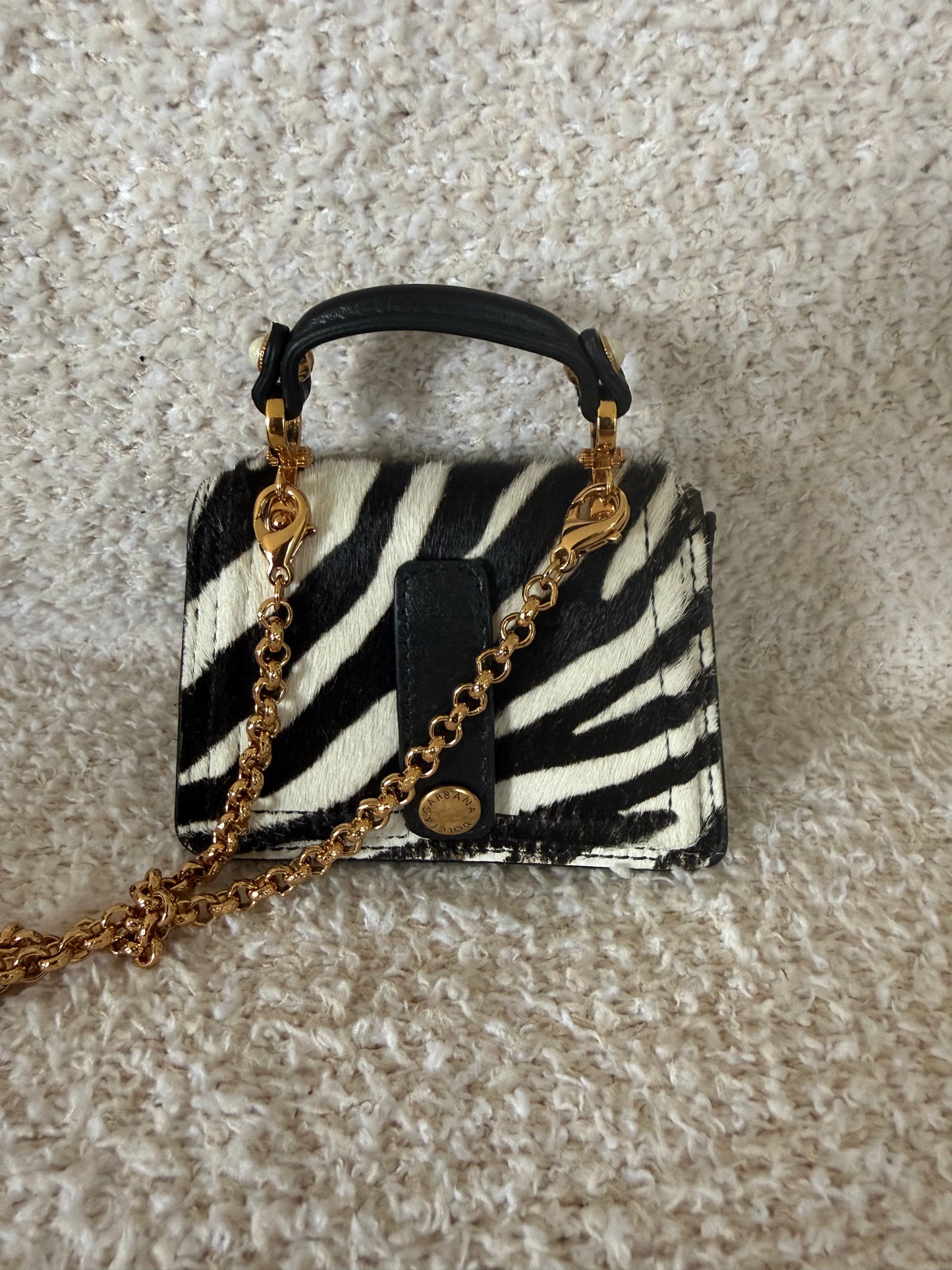 Dolce & Gabbana mini zebra-print calf hair DG Amore crossbody bag