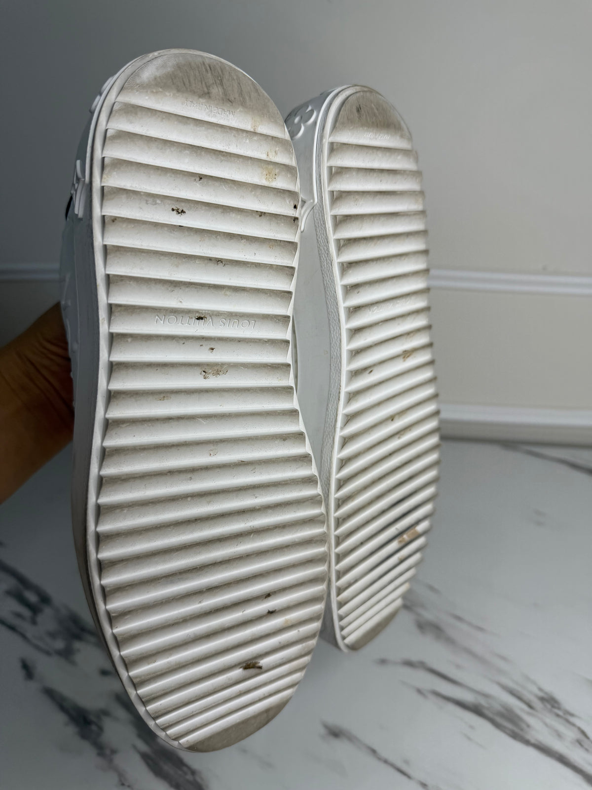 White Monogram Embossed Time Out Sneakers