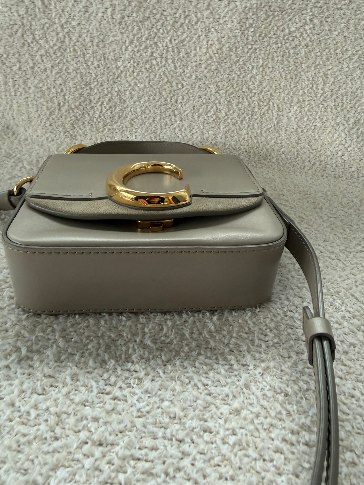 Chloe Mini C top handle bag with shoulder strap