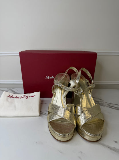 Salvador Ferragamo Platform Sandals , Size 10.5