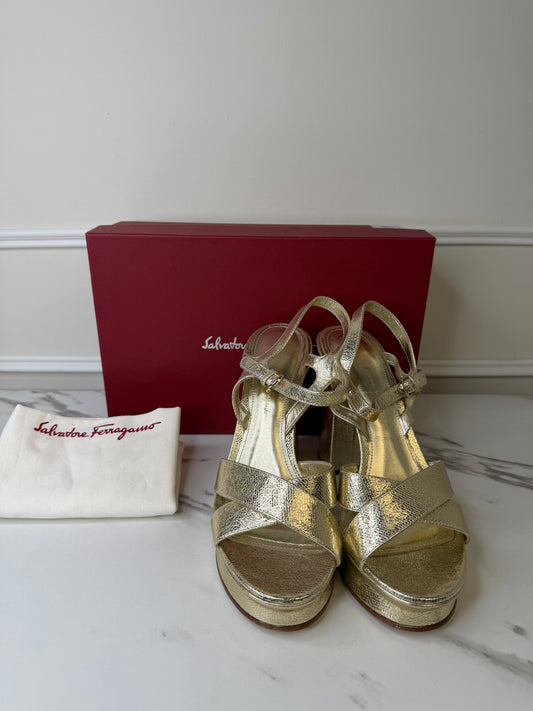 Salvador Ferragamo Platform Sandals , Size 10.5