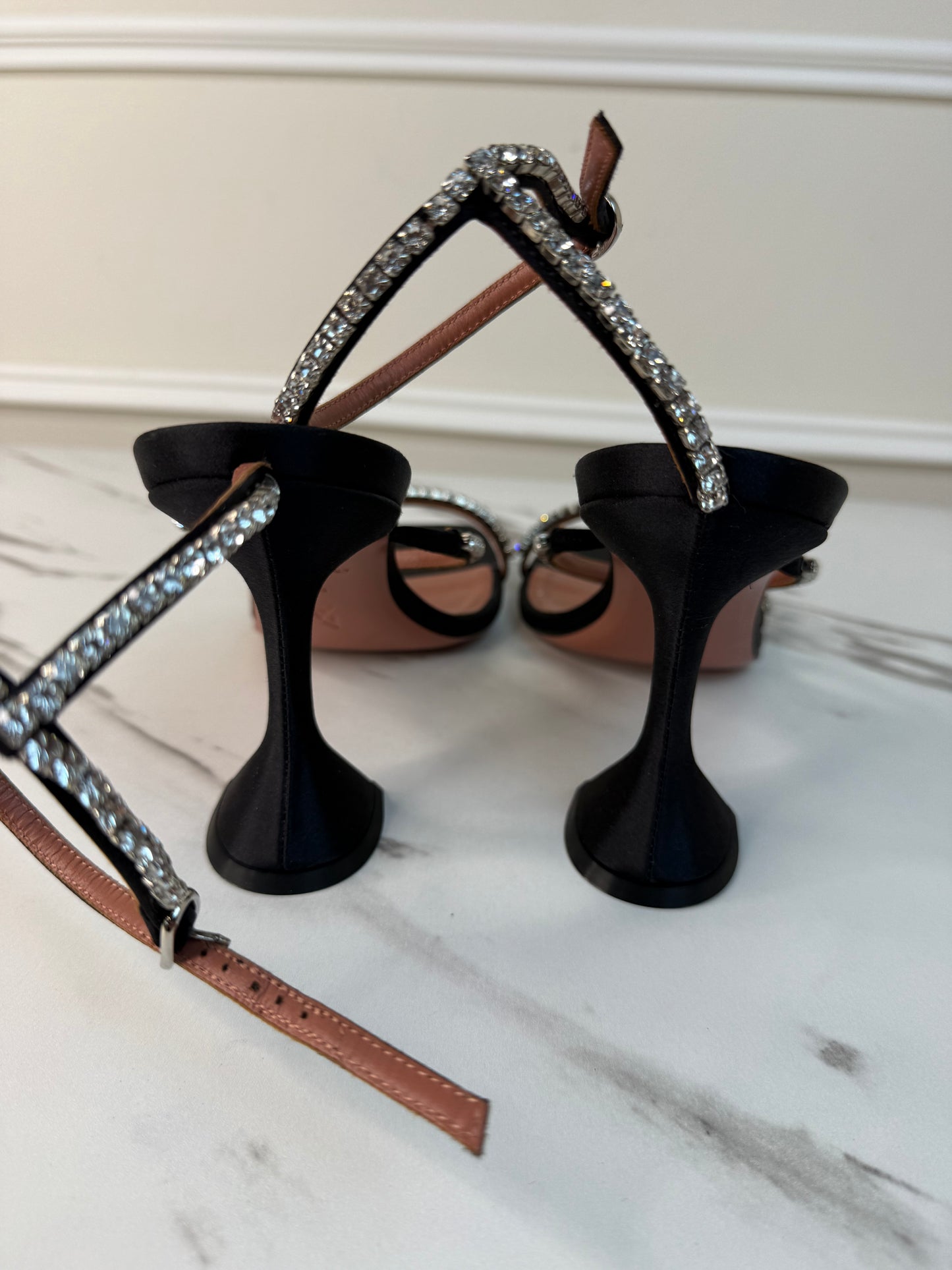 Amina Muaddi Gilda sandals in black size 39.5