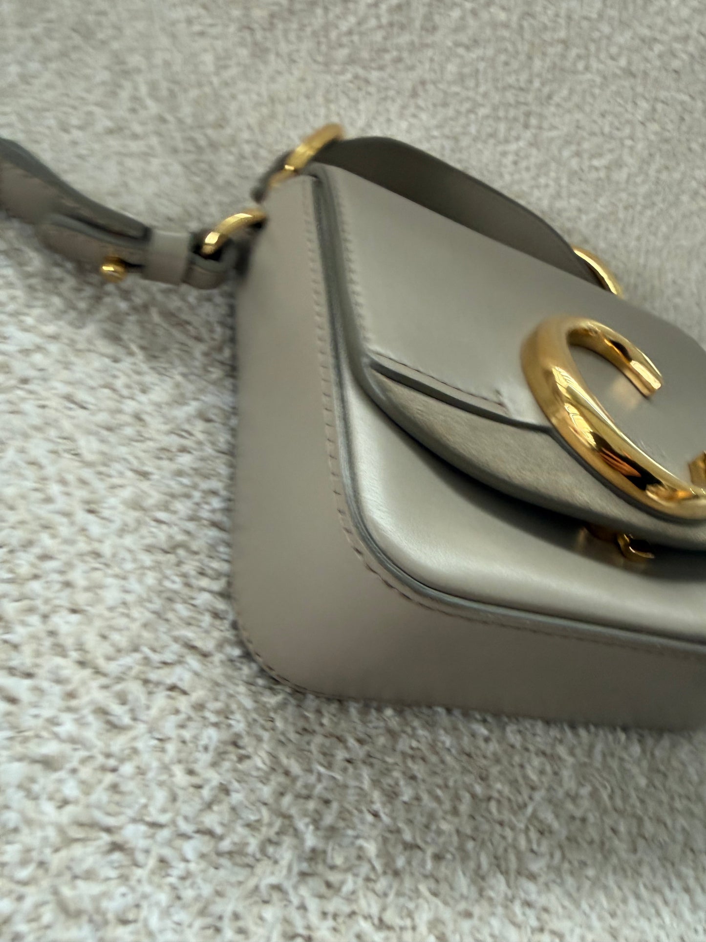 Chloe Mini C top handle bag with shoulder strap