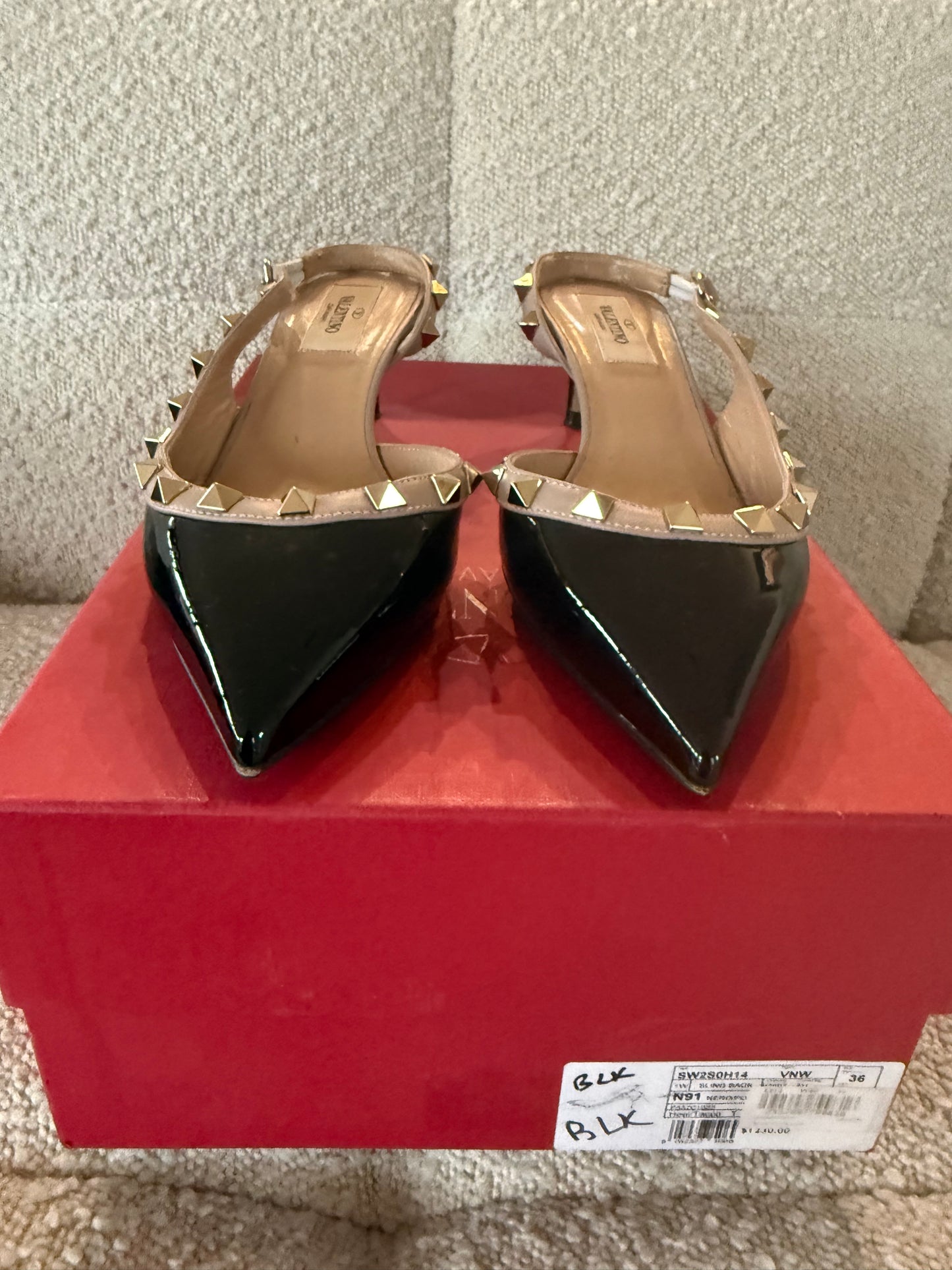 Valentino Rockstud slingback kitten heels size 36