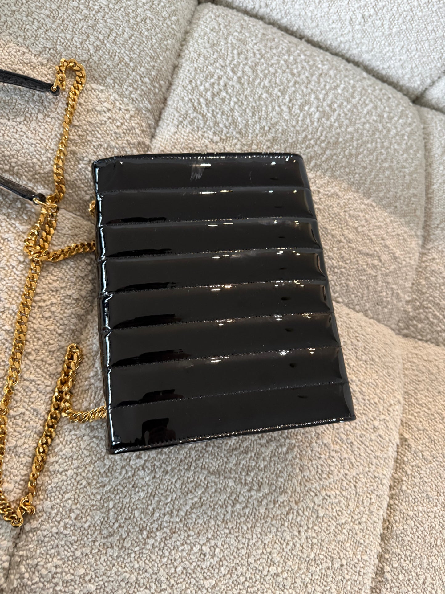Saint Laurent Small Vicky Quilted Patent