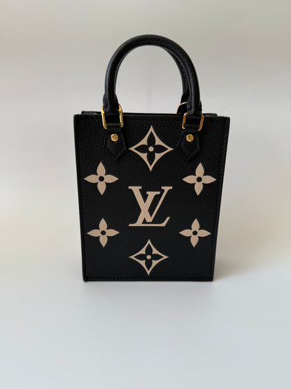 Louis Vutton Petition Sac Plat in Bicolor black & beige