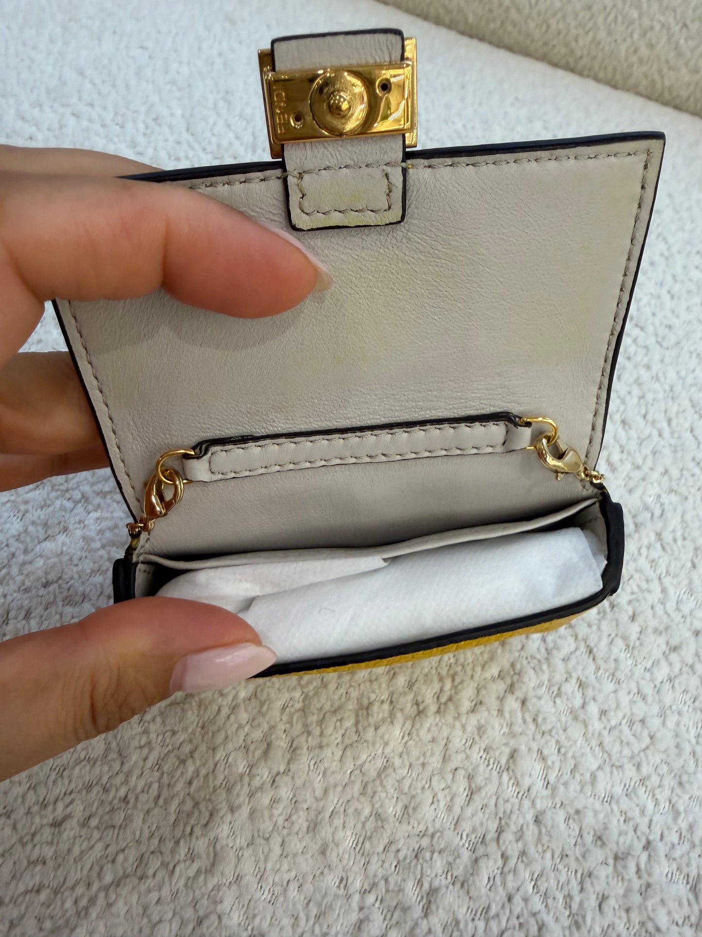 Fendi Nano Baguette in yellow