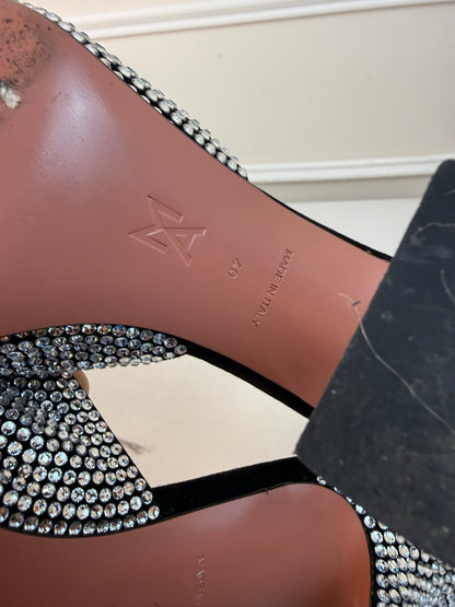 Amina Muaddi Lupita crystal mules size 40