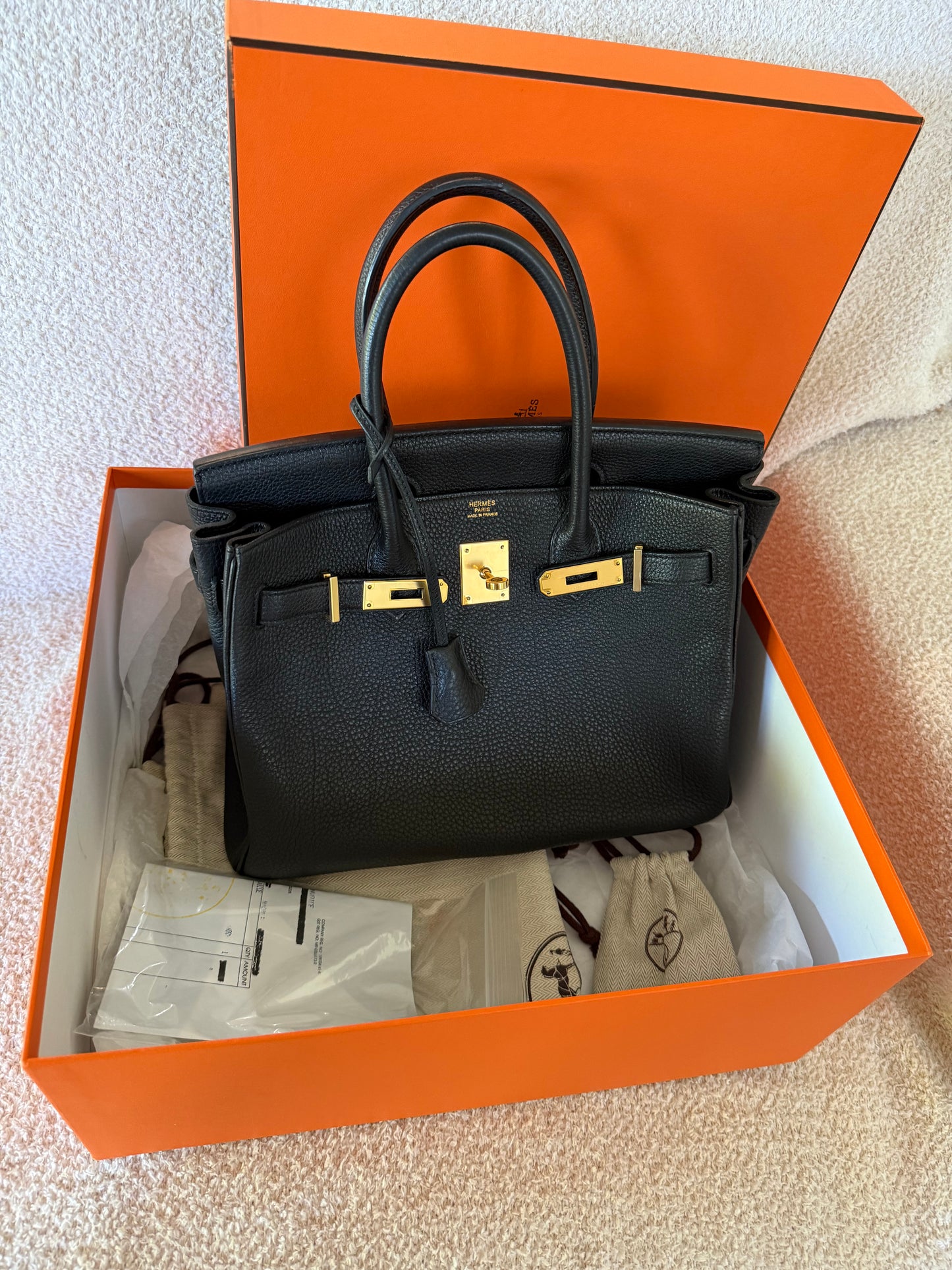 Hermes’ birkin 30 Noir Togo with ghw