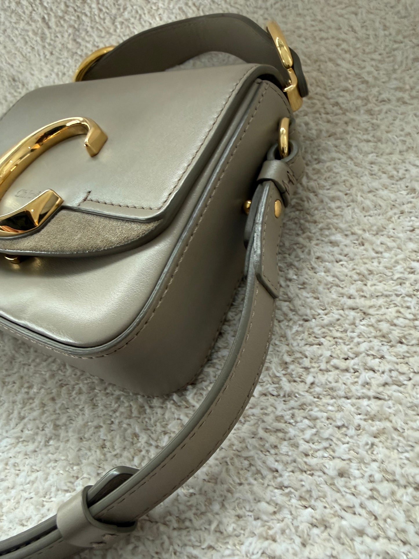 Chloe Mini C top handle bag with shoulder strap