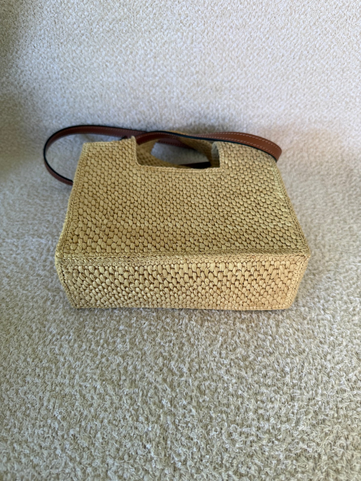 LOEWE mini Font tote in raffia