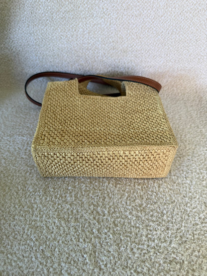 LOEWE mini Font tote in raffia