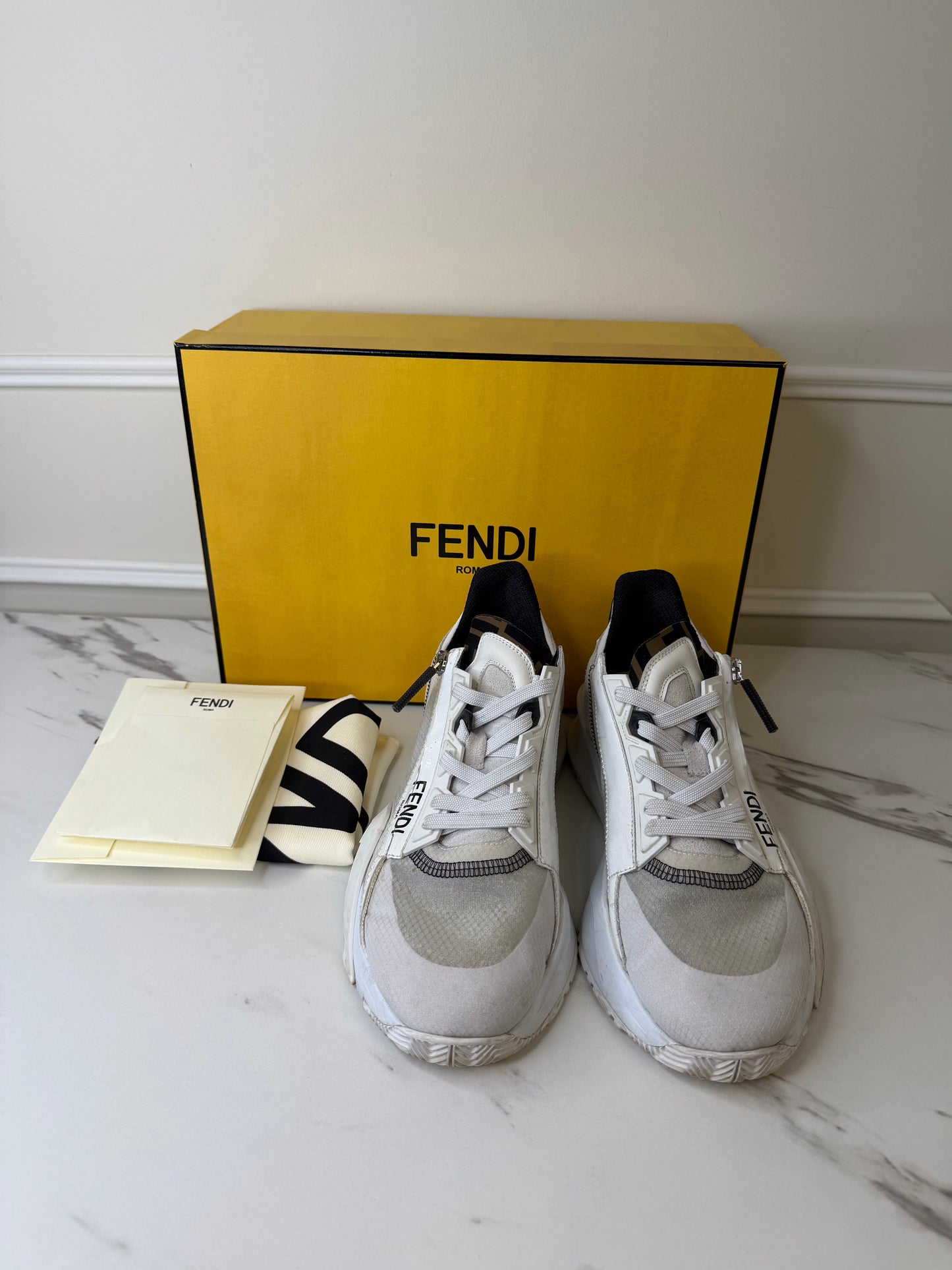 FENDI Flow Sneakers, Size 39