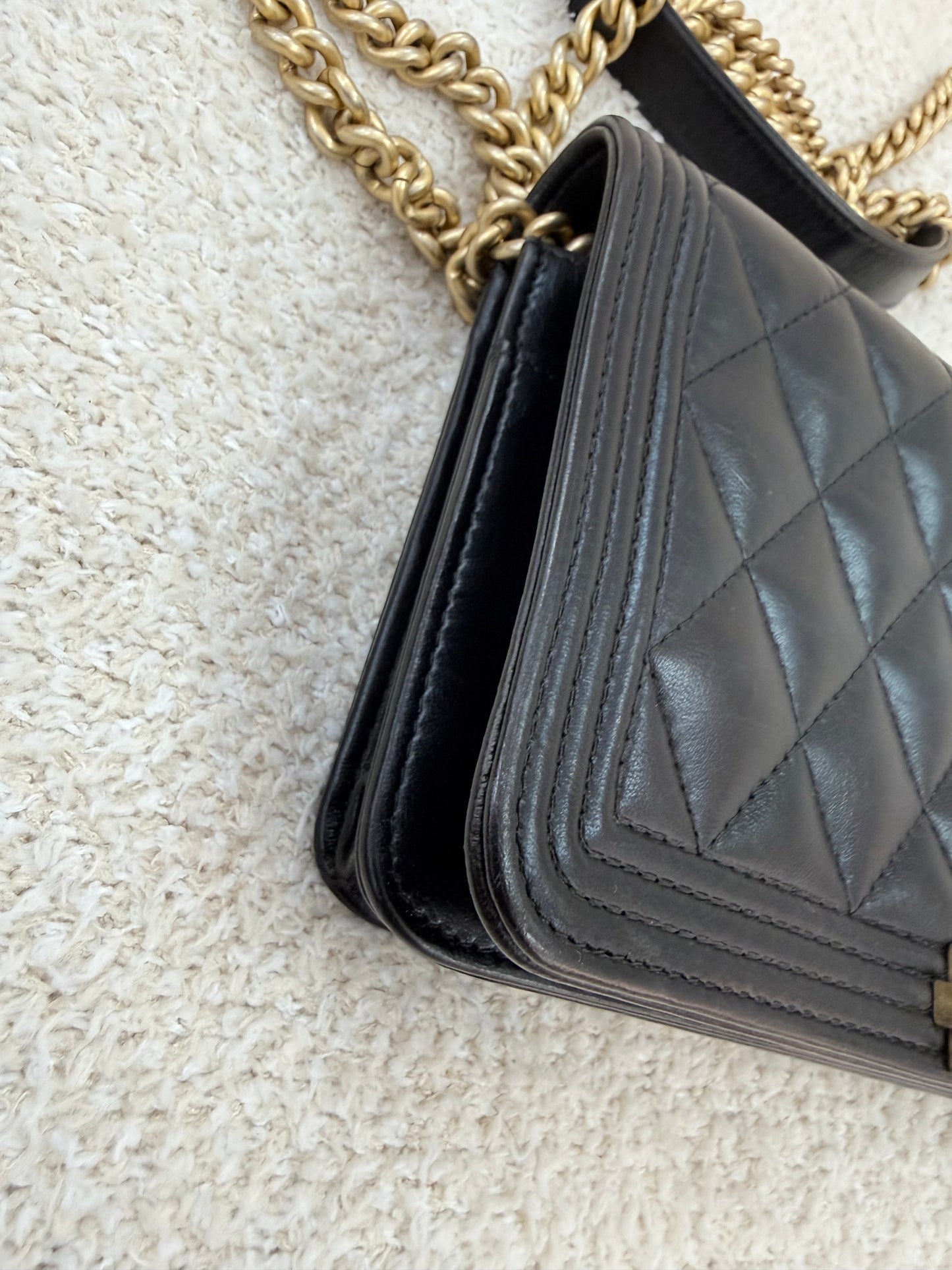 Chanel boy woc black lambskin with ghw