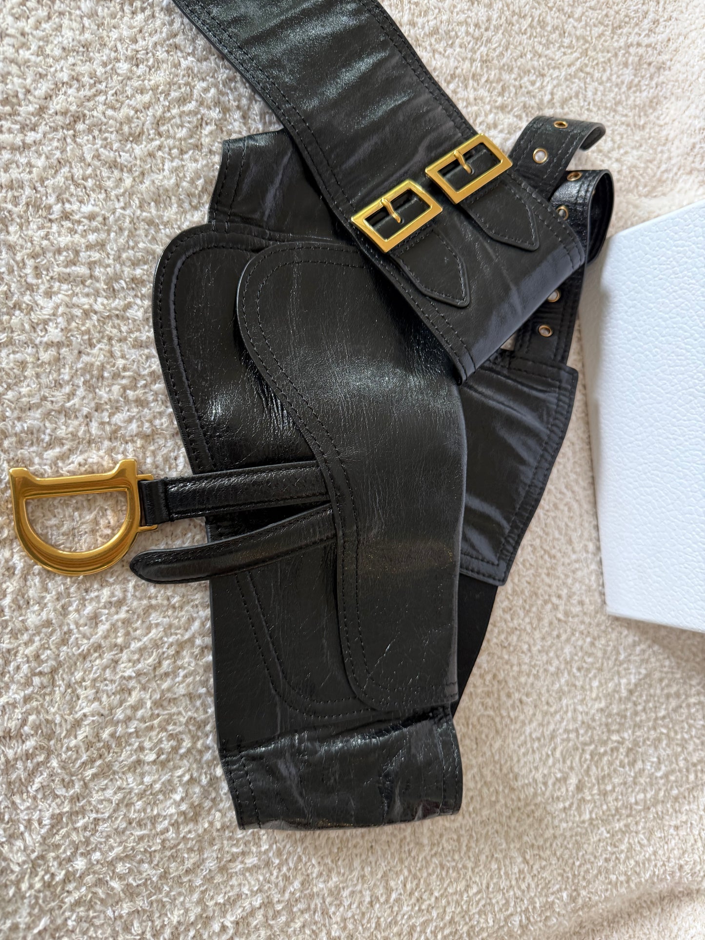Dior Black Saddle Belt