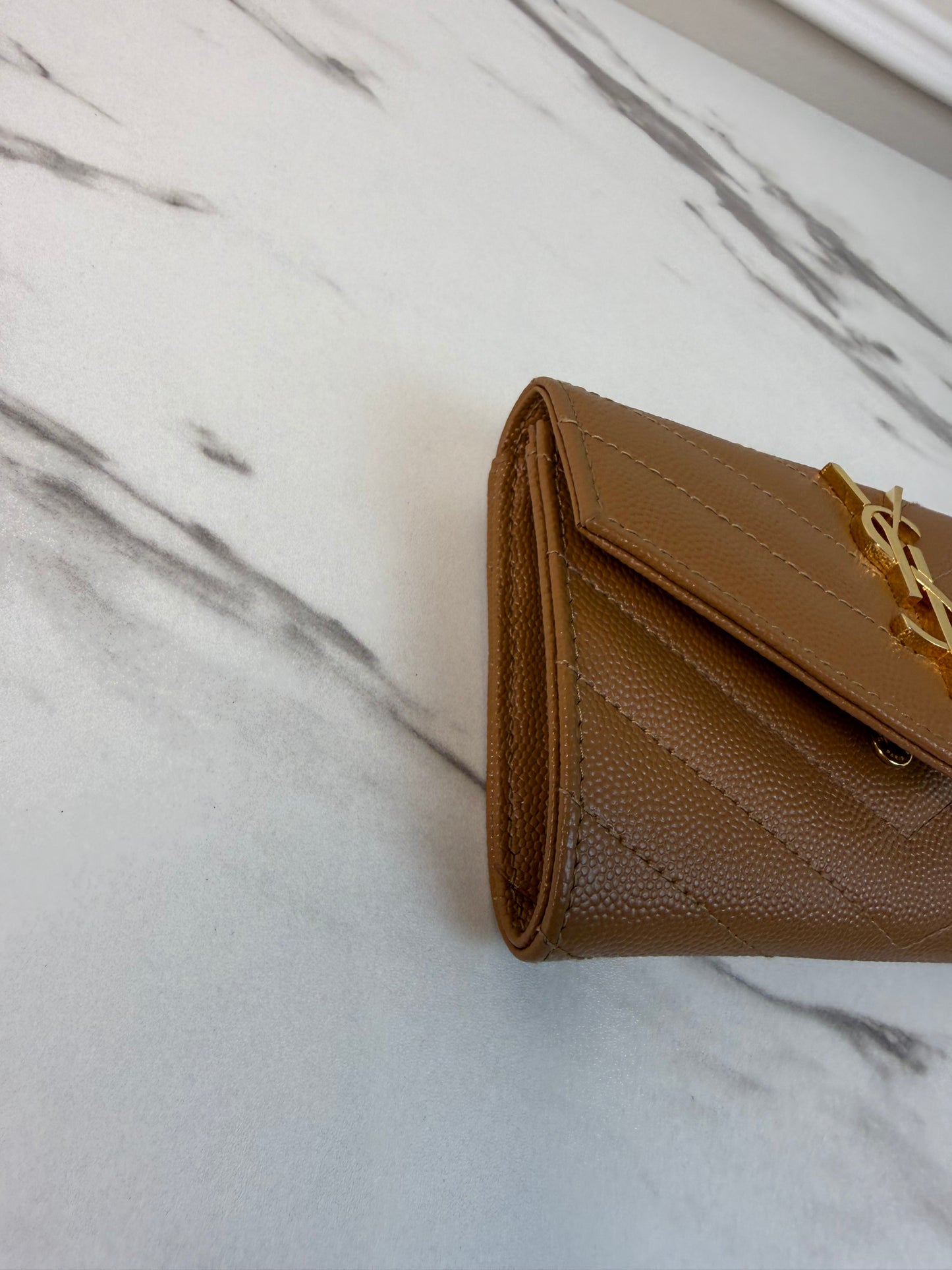 Saint Laurent Cassandre Matelassé small envelope wallet