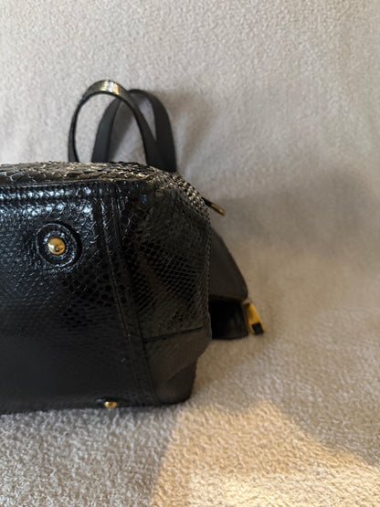 Saint Laurent Black textured Saint Rive Gauche tote bag