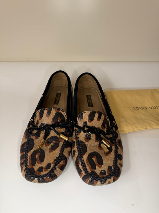 Louis Vuitton Leopard Print Loafers