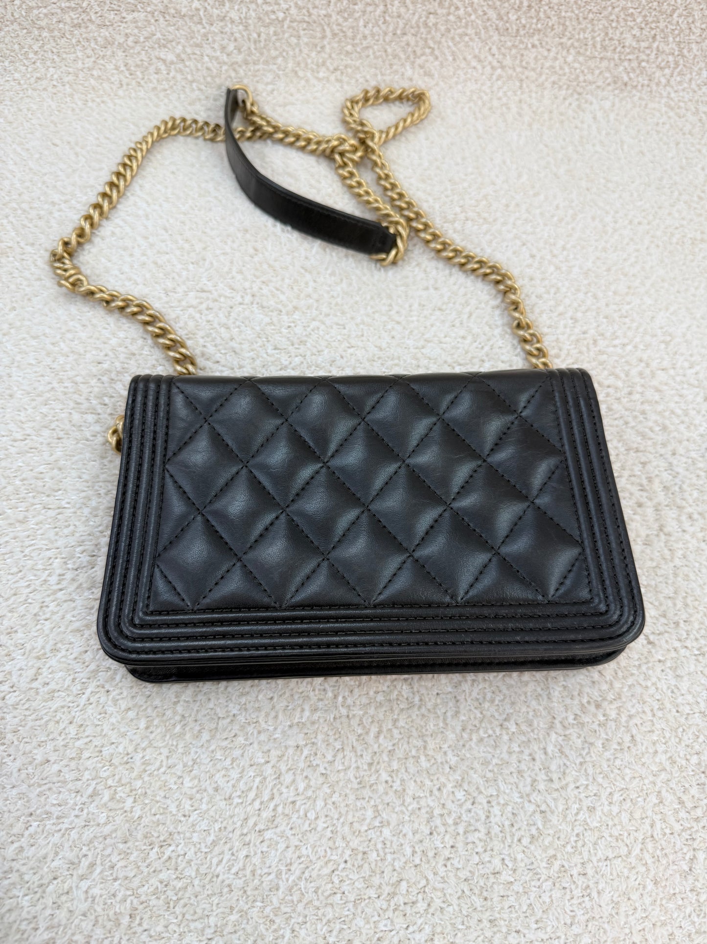 Chanel boy woc black lambskin with ghw