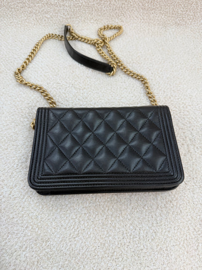 Chanel boy woc black lambskin with ghw