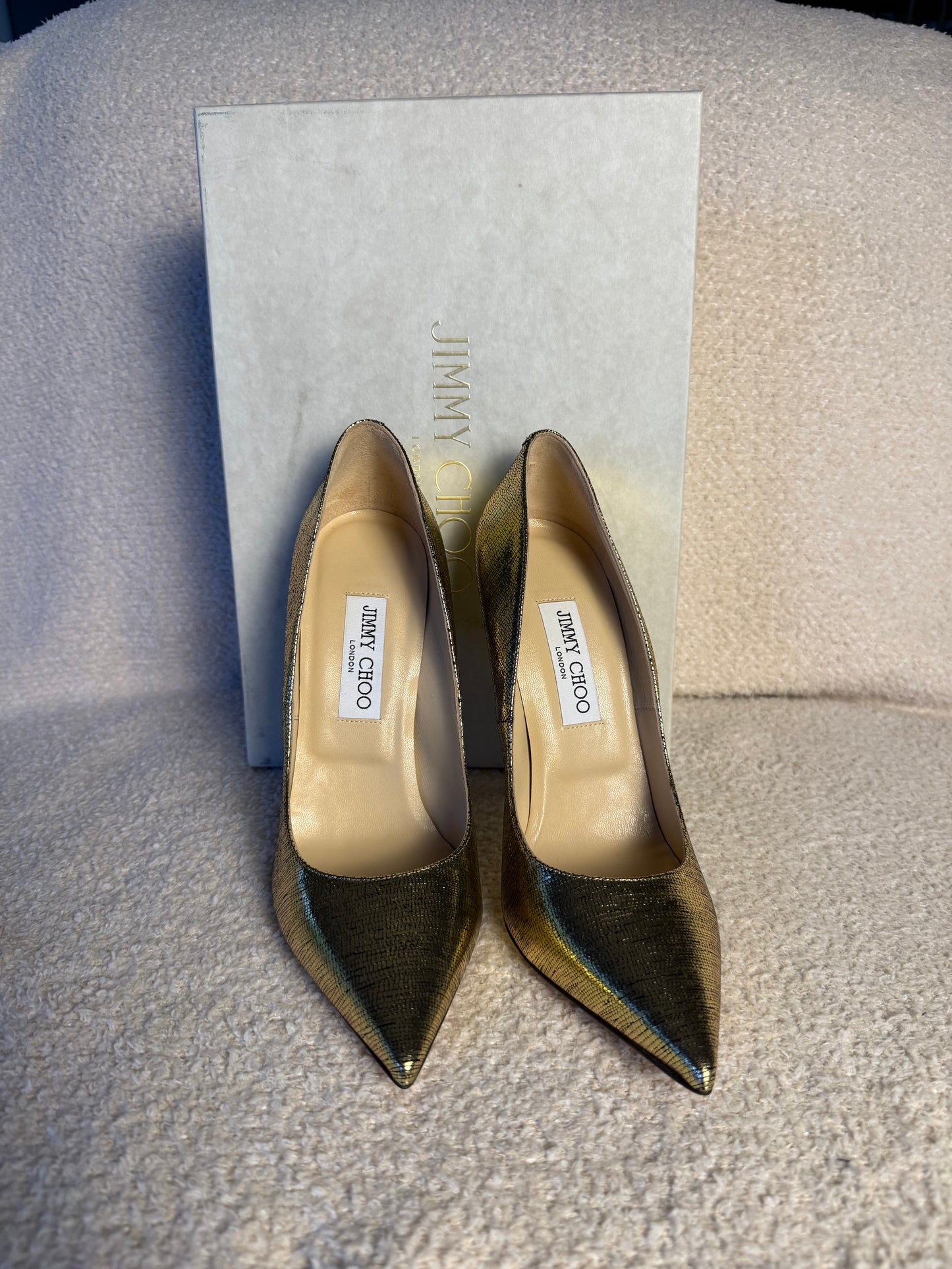 Jimmy Choo Anouk gold pump